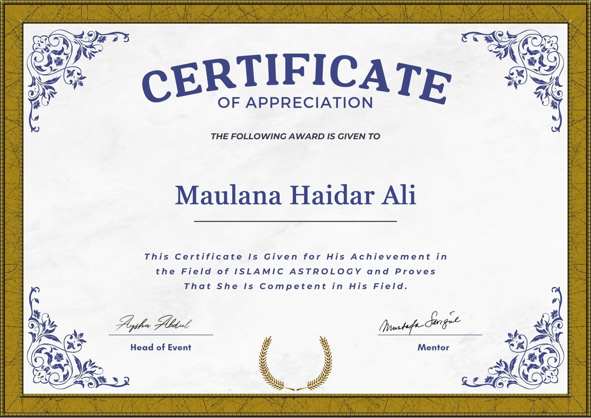 Certificate